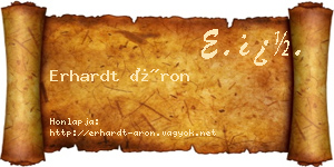 Erhardt Áron névjegykártya